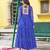 Royal blue bandhani flair navratri gown with kutchi patchwork