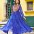 Royal blue bandhani flair navratri gown with kutchi patchwork