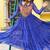 Royal blue bandhani flair navratri gown with kutchi patchwork