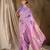 Lovely light violet banarasi silk saree with weaving work