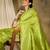 Serene pista green banarasi silk saree with weaving work