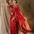 Bold red banarasi silk saree with weaving work