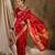 Bold red banarasi silk saree with weaving work