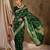 Enchanting green banarasi silk saree with weaving work