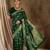 Enchanting green banarasi silk saree with weaving work