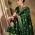Enchanting green banarasi silk saree with weaving work