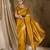 Vibrant mustard banarasi silk saree with weaving work