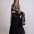 Midnight bloom embroidered georgette anarkali gown