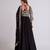 Midnight bloom embroidered georgette anarkali gown