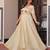 Gold crush beads embroidered gown 