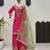 Magenta chinon silk embroidered suit set