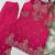 Magenta chinon silk embroidered suit set