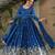 Royal blue chinon silk anarkali set