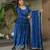 Royal blue chinon silk anarkali set