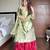Olive & crimson moss satin sharara set