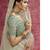 Light-green sequin embroidery saree     refreshing & unique