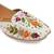 White floral embroidered leather juttis
