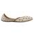 White pearl embroidered leather juttis