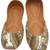 Gold sequin embroidered leather juttis
