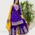 Purple and mustard embroidered ethnic set