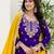 Purple and mustard embroidered chinon silk sharara set