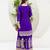 Purple and mustard embroidered chinon silk sharara set