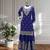 Purple and mustard embroidered chinon silk sharara set