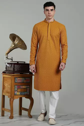 Arruga sylish men's rayon embroidery kurta pyjama