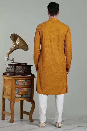 Arruga sylish men's rayon embroidery kurta pyjama