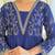 blue vichitra silk embroidered flared kurta set with rayon pant & vichitra silk laced dupatta     ethnic wear