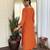  embridered orange kurta set