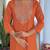  embridered orange kurta set