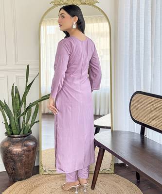 Lavender printed kurta set 3
