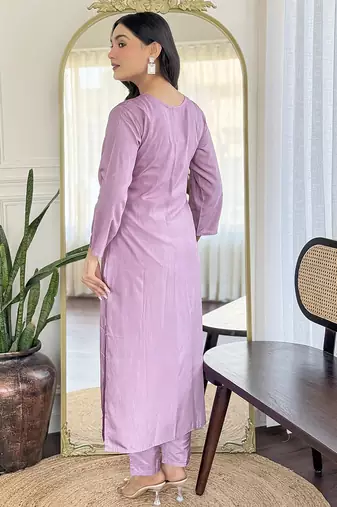 Lavender printed kurta set