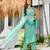 sky viscose embroidered straight kurta set with pant & organza jacquard printed dupatta     ethnic wear
