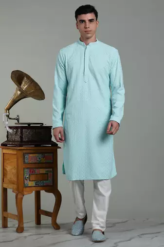 Arruga sylish men's rayon embroidery kurta pyjama