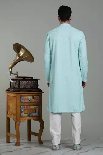 Arruga sylish men's rayon embroidery kurta pyjama