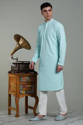 Arruga sylish men's rayon embroidery kurta pyjama 3
