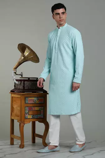 Arruga sylish men's rayon embroidery kurta pyjama