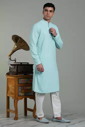Arruga sylish men's rayon embroidery kurta pyjama