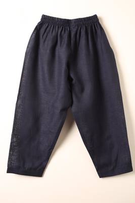 Blue linen pathani set for boys 4