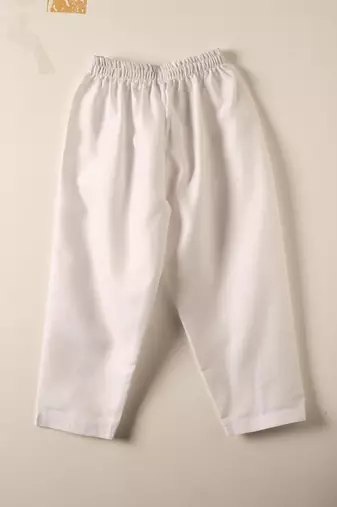 White woven pathani set for boys