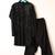 Black velvet kurta set for boys