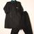 Black linen kurta set for boys