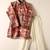 Orange printed polyster kurta set for boys
