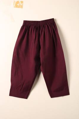 Maroon embroidered kurta bandi set for boys 4