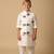 White embroidery on white modal kurta bandi set for boys