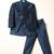 Blue embroidered indo western set for boys