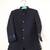 Blue embroidered open jacket indo western set for boys