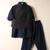 Blue embroidered kurta bandi set for boys